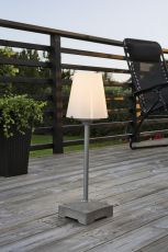 Konstsmide Lucca 453-300 Lounge Leuchte/Wegeleuchte B: 18cm T: 18cm H: 59cm 60W IP44 lackiertes Aluminium grau