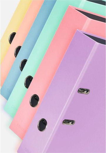 Original Falken 10er Pack PastellColor-Ordner. Made in Germany. 8 cm breit DIN A4 Pastell-Farbe farbig sortiert Ringordner Aktenordner Briefordner Büroordner Plastikordner Motivordner