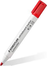 Staedtler Lumocolor 351 WP6 Whiteboard-Marker, Rundspitze ca. 2 mm Linienbreite, Set mit 6 Farben (1 Etui + Whiteboardschwamm)