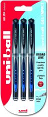uni-ball 153486449 UM-153S Signo Impact Gelschreiber mit gummiertem Griff, fälschungssicher, 1 mm breite Spitze, 3 Stück blau