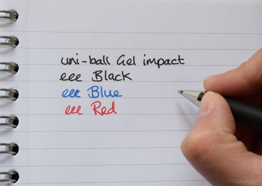 uni-ball 153486449 UM-153S Signo Impact Gelschreiber mit gummiertem Griff, fälschungssicher, 1 mm breite Spitze, 3 Stück blau