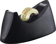 tesa Easy Cut Tischabroller CURVE - rutschfest, einfache Handhabung, sauberer Schnitt - mit 8 Rollen tesafilm transparent 33m:19mm