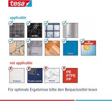 tesa ALUXX Duschkorb, Aluminium, verchromt, garantiert rostfrei, inkl. Klebelösung, tiefer Boden, 125 mm x 250 mm x 92 mm