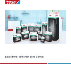 tesa ALUXX Duschkorb, Aluminium, verchromt, garantiert rostfrei, inkl. Klebelösung, tiefer Boden, 125 mm x 250 mm x 92 mm
