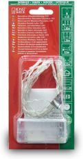 Konstsmide 1407-343 LED Lichterkette, 10 pinke Dioden, batteriebetrieben, transparentes Kabel, 2 x AA 1.5V (exkl.)