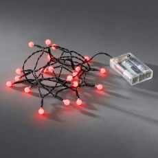 Konstsmide 1491-557 20er LED Globelichterkette mit roten Dioden - Batteriebetrieb - 6 h Timer - Innenbereich
