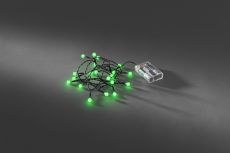 Konstsmide 1491-907 20er LED Globelichterkette mit grünen Dioden, 6h Timer, Batteriebetrieb, Innenbereich