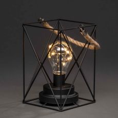 Konstsmide 1816-700 LED Metalllaterne, eckig, warmweiß