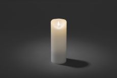 Konstsmide 1833-100 Echtwachskerze mit beleuchteter 3 D Flamme und Timer für 4 h bzw. 8 h