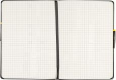 Idena 209281 - Notizbuch DIN A5, kariert, Papier cremefarben, 192 Seiten, 80 g/m², Hardcover in schwarz, 1 Stück