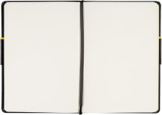 Idena 10054 - Notizbuch DIN A5, blanko, Papier cremefarben, 192 Seiten, 80 g/m², Hardcover in Schwarz, 1 Stück