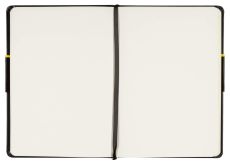 Idena 10054 - Notizbuch DIN A5, blanko, Papier cremefarben, 192 Seiten, 80 g/m², Hardcover in Schwarz, 1 Stück