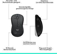 Logitech MK540 Advanced Kabellose Tastatur und Maus Combo für Windows, 2,4 GHz Unifying USB-Empfänger, Sondertasten, 3 Jahre Batterielaufzeit, Für PC, Laptop, QWERTZ-Layout - Schwarz