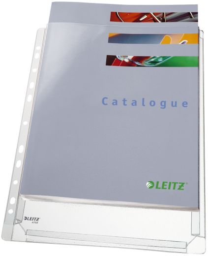 Leitz 4756 Prospekthülle Maxi Standard - oben offen, genarbt, 0,17 mm, A4, 5 Stück
