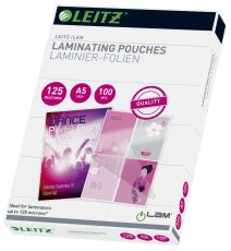 Leitz 33807 Folientasche - A5, glänzend, 125 mym, 100 Stück