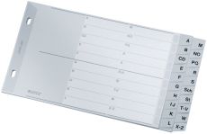 Leitz 1267 Register - A - Z, PP, A5 quer, 2 Abläufe, 20 Blatt, grau
