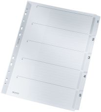 Leitz 4323 Zahlenregister - 1-5, A4, Karton, 5 Blatt, grau