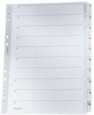 Leitz 4324 Zahlenregister - 1-10, A4, Karton, 10 Blatt, grau