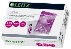 Leitz 7369 Folientasche 125 Micron, für Visitenkarten, 100 Stück