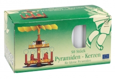 Pyramidenkerze weiß 50er