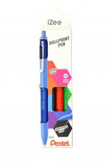 Pentel Kugelschreiber iZee BX470, Druckmechanik, nachfüllbar, 0,5mm, 4 Schreibfarben im Set