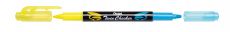 Pentel Textmarker TwinChecker SLW8, 2 Keilspitzen mit je 1 Schreibfarbe, Gelb/Hellblau