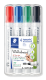 STAEDTLER Whiteboard-Marker Lumocolor, Rundspitze ca. 2 mm Linienbreite, Set mit 4 Farben, hohe Qualität Made in Germany, trocken und rückstandsfrei abwischbar von Whiteboards, 351 WP4