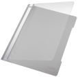 Leitz 4191 Schnellhefter - A4, langes Beschriftungsfeld, PVC, grau