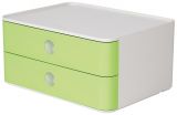 HAN SMART-BOX ALLISON – kompakte Design-Schubladenbox mit 2 Schubladen, hochglänzend und in Premium-Qualität, lime green, 1120-80