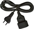 Brennenstuhl 1161800 Kunststoff-Verlängerungskabel 5m schwarz H03VVH2-F 2x0,75 Euroverlängerungskabel mit Eurostecker und Eurokupplung