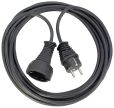 brennenstuhl Qualitäts-Kunststoff-Verlängerungskabel 3m schwarz H05VV-F 3G1,5