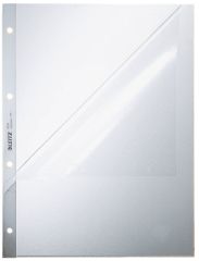 Leitz 4784 Prospekthüllen, oben und Lochseite offen - Oberteil mitgelocht, genarbt 0,13 mm, A4