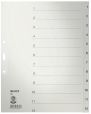 Leitz 1233 Zahlenregister - 1-12, Papier, A4 Überbreite, 12 Blatt, grau