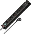 Brennenstuhl 1150660315 Bremounta Steckdosenleiste mit USB-Ladefunktion 5fach schwarz 3m H05VV-F 3G1,5 mit Schalter