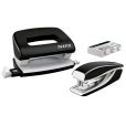 Leitz 5561 Set Mini Locher Heftgerät NeXXt WOW - schwarz metallic