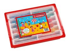 Dreikant-Buntstift - STABILO Trio dick - 96er Box - mit 12 verschiedenen Farben***
