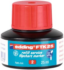 Nachfülltinte edding FTK 25, f.edding Flipchartm., 25 ml, rot