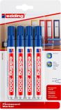 Permanentmarker edding 3000, nachfüllbar, 1,5 - 3 mm, blau, Blisterk.m. 4 St