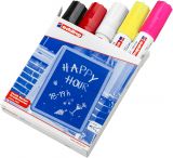 Kreidemarker edding 4090, 4 - 15 mm, schwarz, rot, weiß, neongelb und neonpink