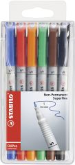 Folienstift - STABILO OHPen universal - wasserlöslich superfein - 6er Pack - mit 6 verschiedenen Farben***