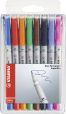Folienstift - STABILO OHPen universal - wasserlöslich superfein - 8er Pack - mit 8 verschiedenen Farben***