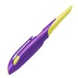 Ergonomischer Schulfüller für Rechtshänder mit Standard-Feder M - STABILO EASYbirdy in violett/gelb - Einzelstift - inklusive Patrone - Schreibfarbe blau (löschbar)***