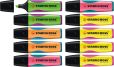 Textmarker - STABILO BOSS SPLASH - 10er Pack - je 2 x grün, orange, pink, 4 x gelb***