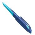 Ergonomischer Schulfüller für Linkshänder mit Anfänger-Feder A - STABILO EASYbirdy in mitternachtsblau/azur - Einzelstift - inklusive Patrone - Schreibfarbe blau (löschbar)***