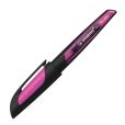 Schulfüller mit Linkshänder-Feder L - STABILO EASYbuddy in schwarz/magenta - Schreibfarbe blau (löschbar) - Einzelstift - inklusive Patrone***