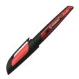 Schulfüller mit Linkshänder-Feder L - STABILO EASYbuddy in schwarz/rot - Schreibfarbe blau (löschbar) - Einzelstift - inklusive Patrone***