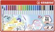 Premium-Filzstift mit Pinselspitze für variable Strichstärken - STABILO Pen 68 brush - 25er Metalletui - mit 19 verschiedenen Farben***