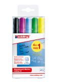 Glasboard-Marker 90 5er Set BTS (4+1), Strichstärke: 2-3 mm, sortiert