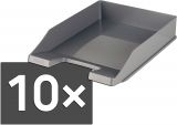 10er Pack Briefablage KLASSIK, dunkelgrau DIN A4/C4, stapelbar, stabil