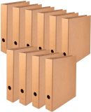 Original Falken 10er Pack Vegan-Ordner Pure Nature. Hergestellt in Deutschland. 5 cm breit DIN A4 Braun Aktenordner Briefordner Büroordner Pappordner Schlitzordner